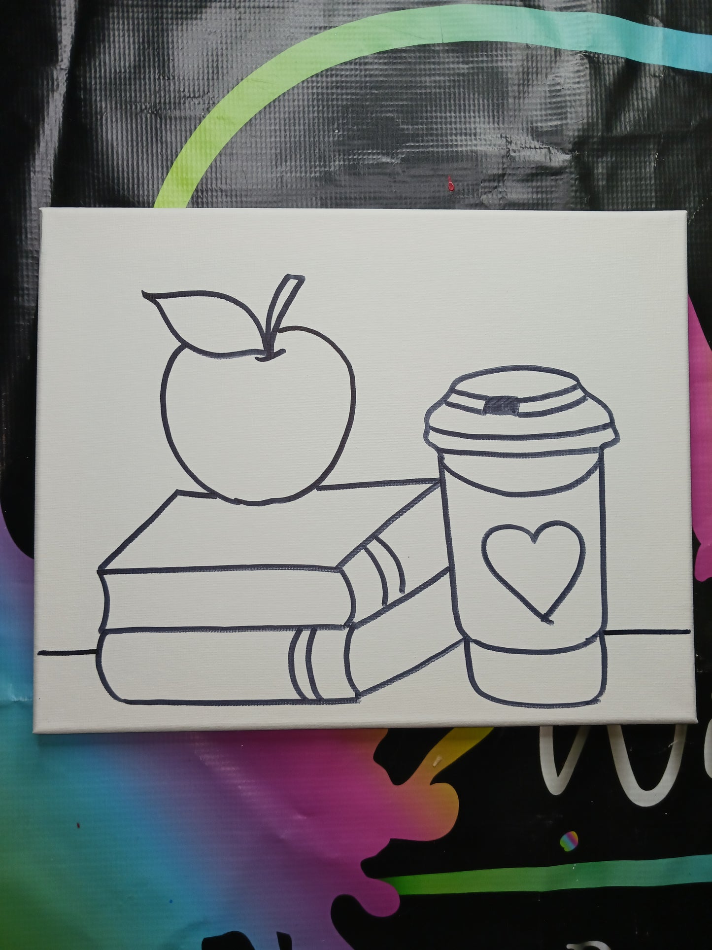 Coffee, books & apple